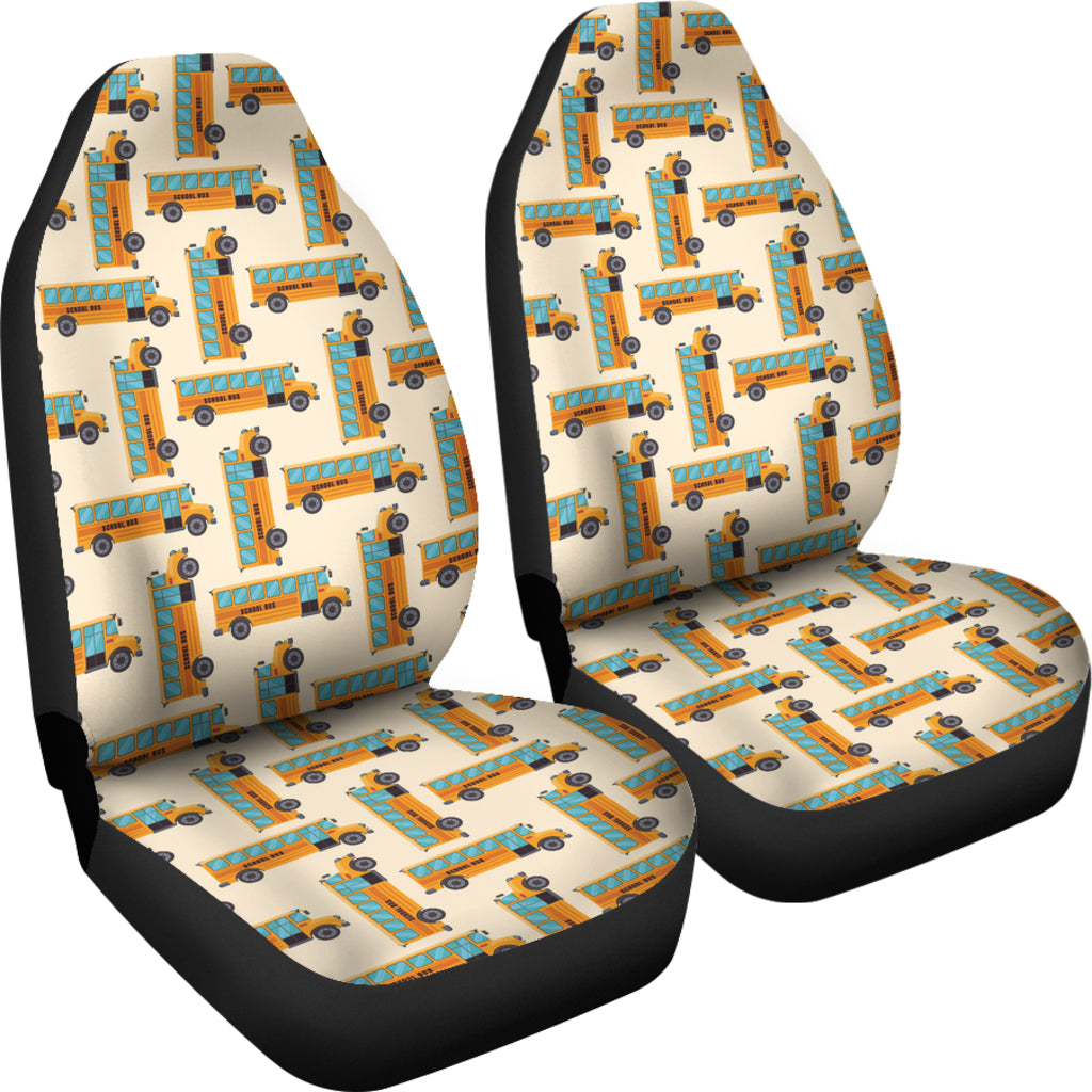 School Bus Print Design LKS305 Car Seat Covers
