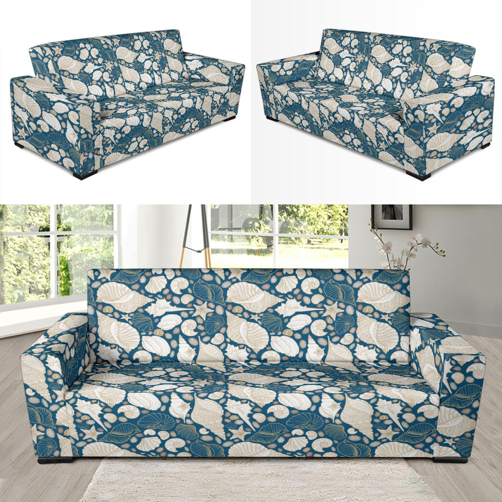 Seashell Print Design LKS308 Sofa Slipcover