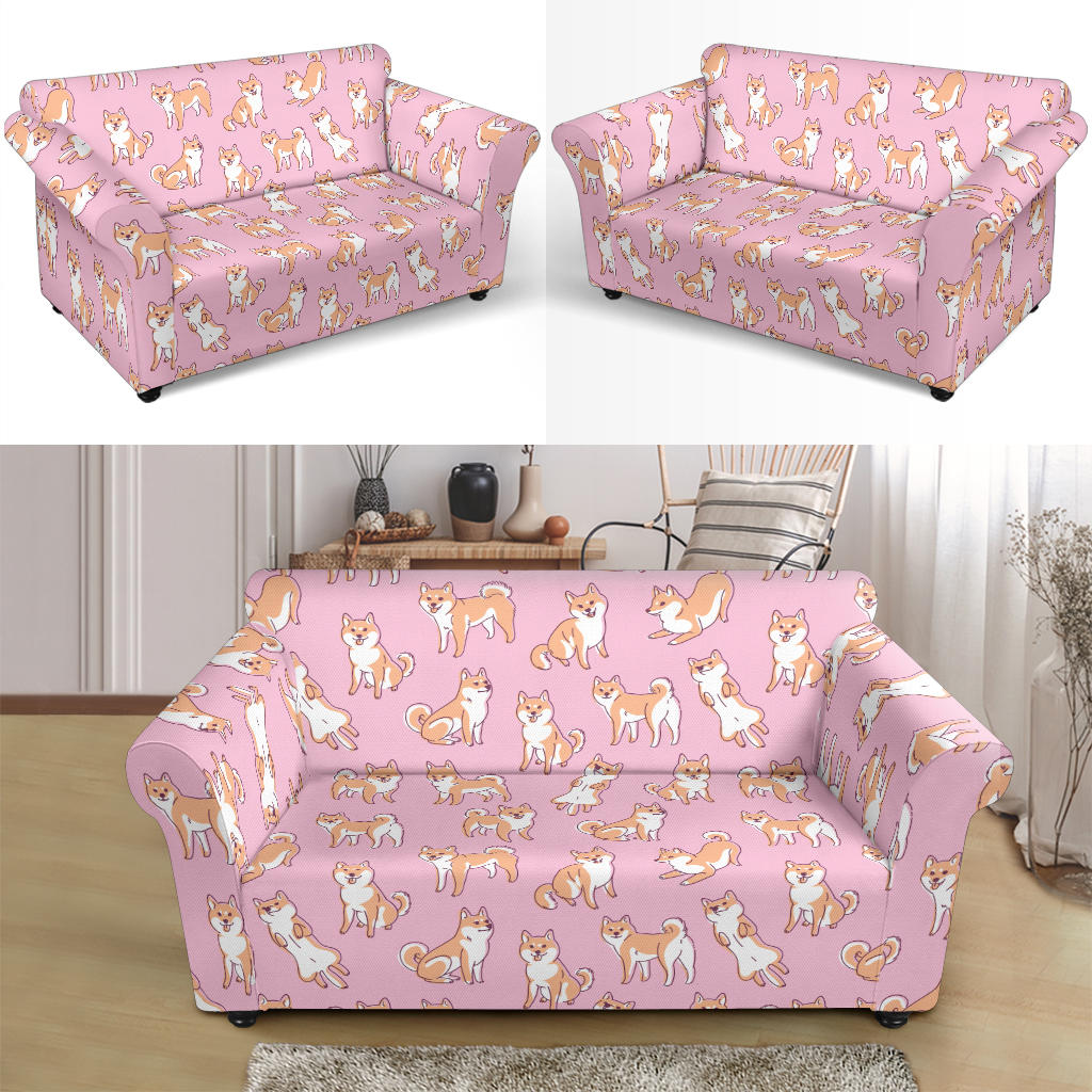 Shiba Inu Print Design LKS303 Loveseat Couch Slipcover