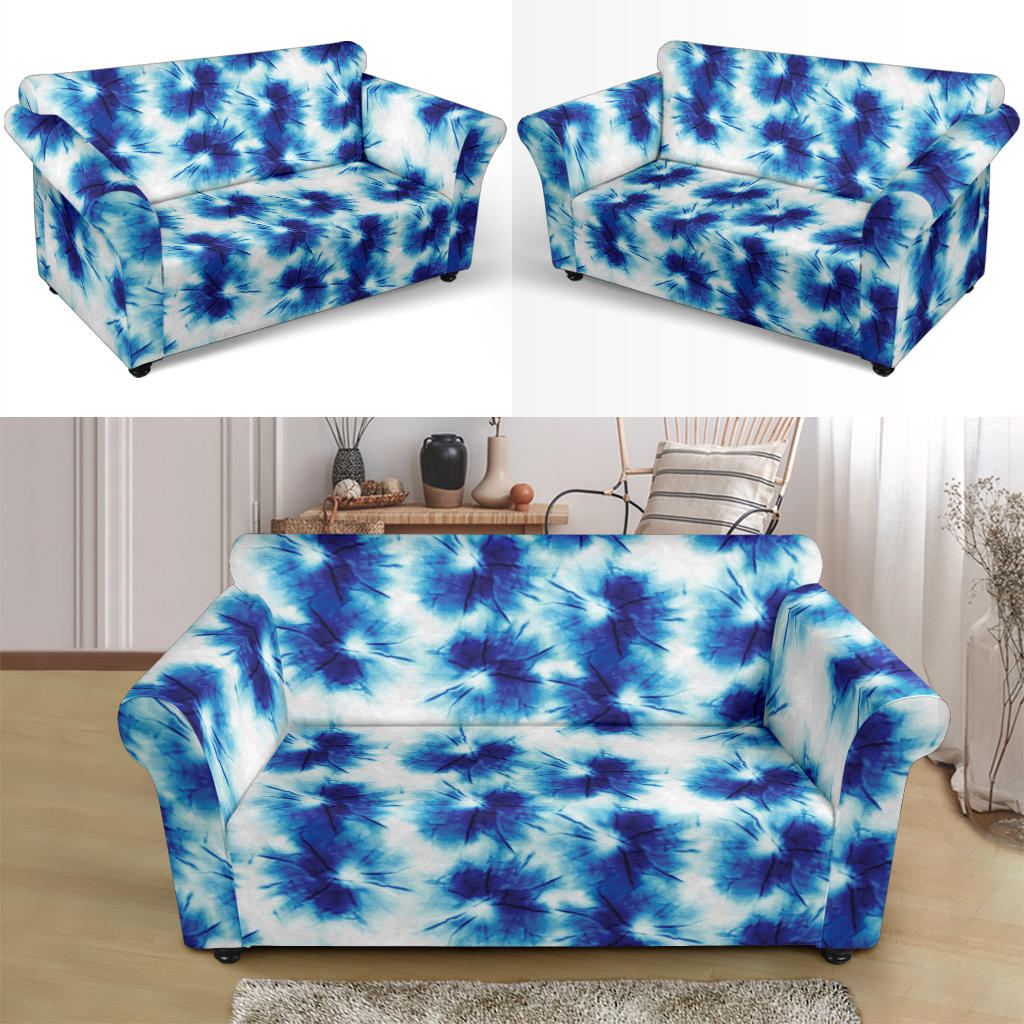 Tie Dye Blue Print Design LKS305 Loveseat Couch Slipcover