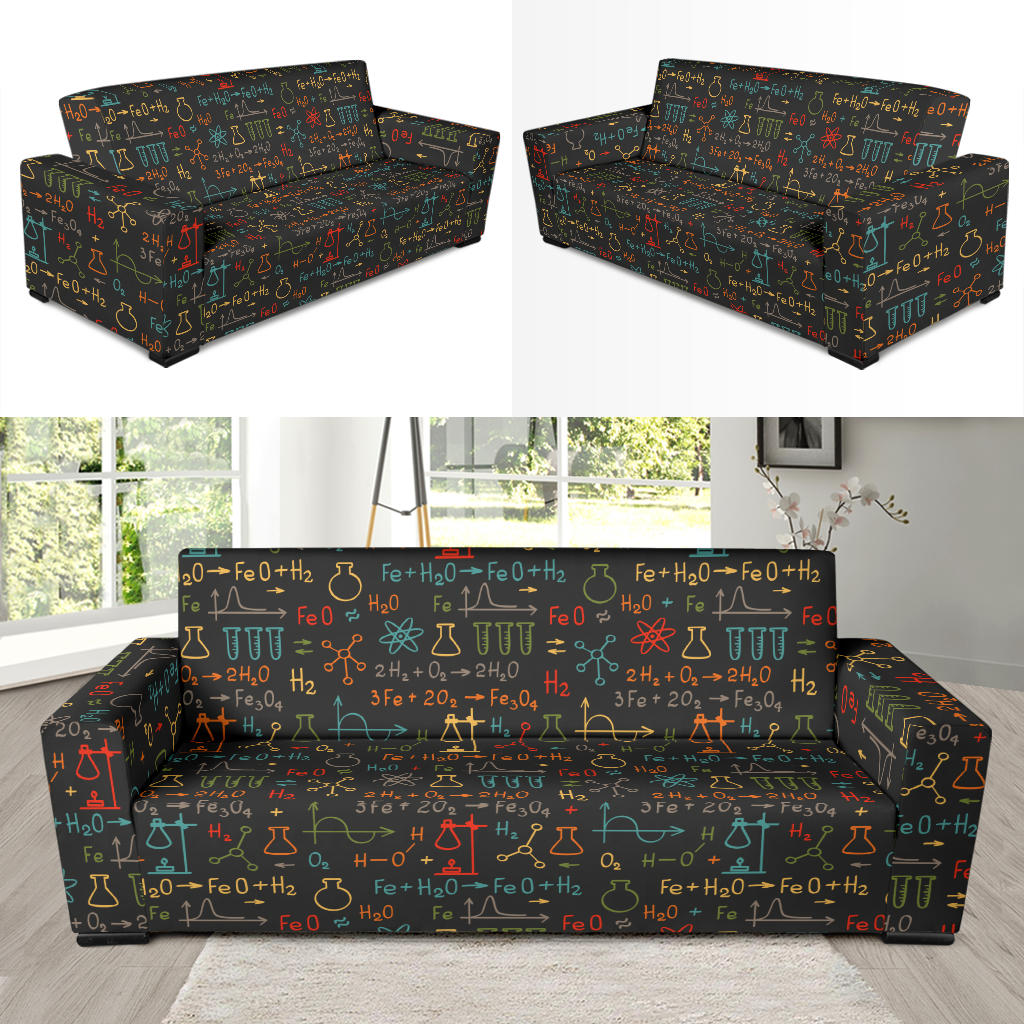 Chemical Pattern Print Design 03 Sofa Slipcover