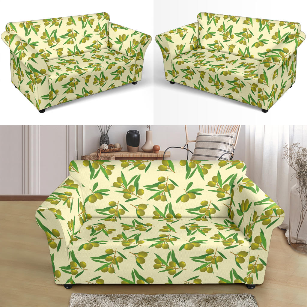 Olive Print Design LKS302 Loveseat Couch Slipcover