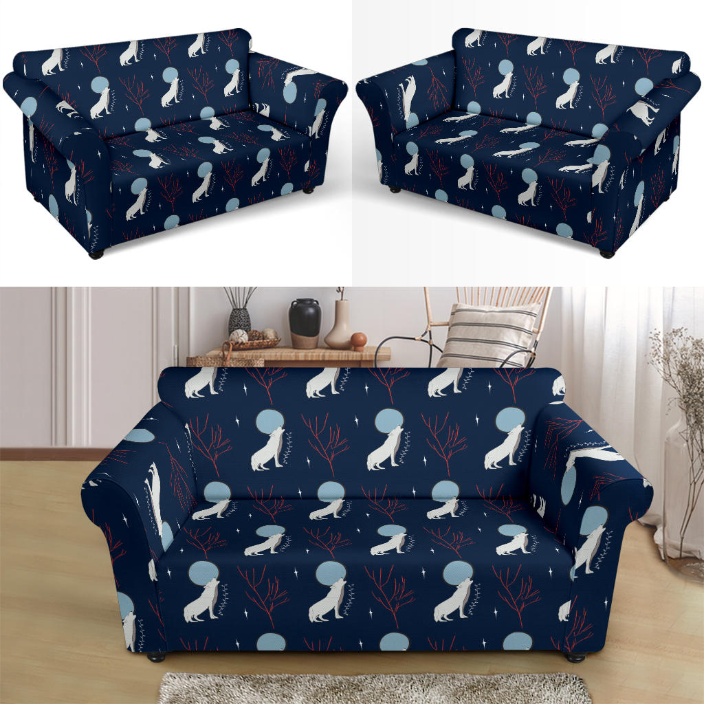 Wolf Moon Print Design LKS304 Loveseat Couch Slipcover