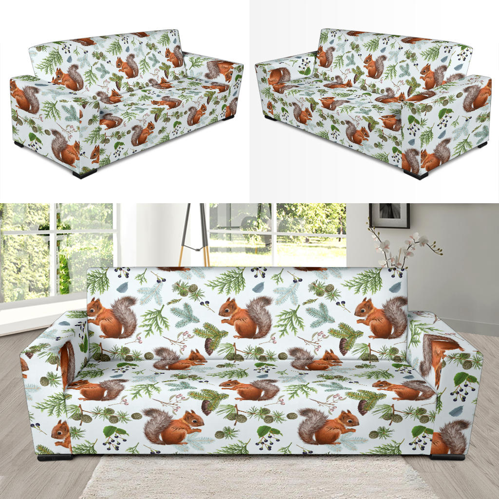 Squirrel Print Design LKS308 Sofa Slipcover