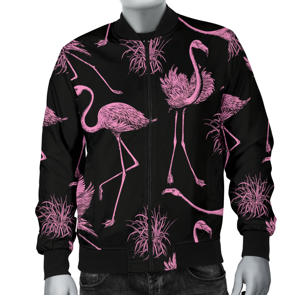 Flamingo Pink Print Pattern Men Bomber Jacket
