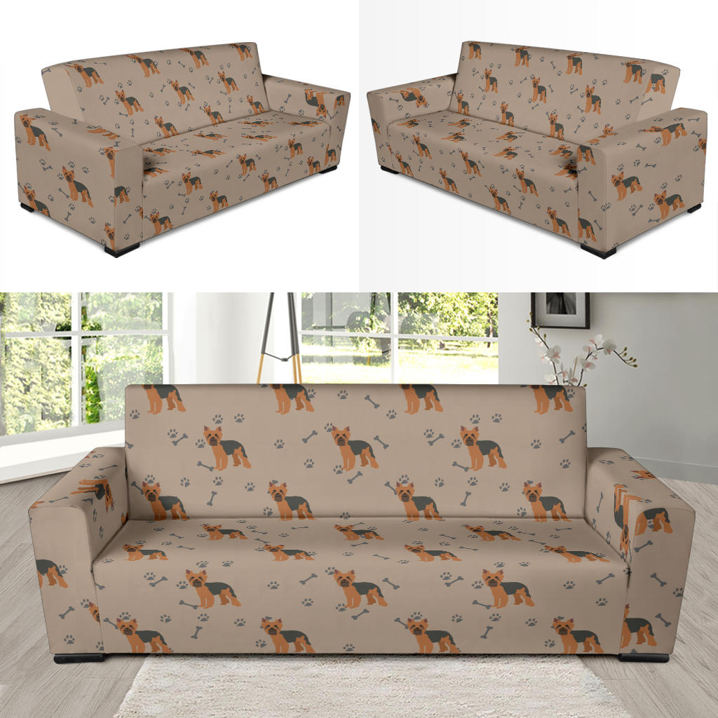 Yorkshire Terriers Print Design LKS305 Sofa Slipcover