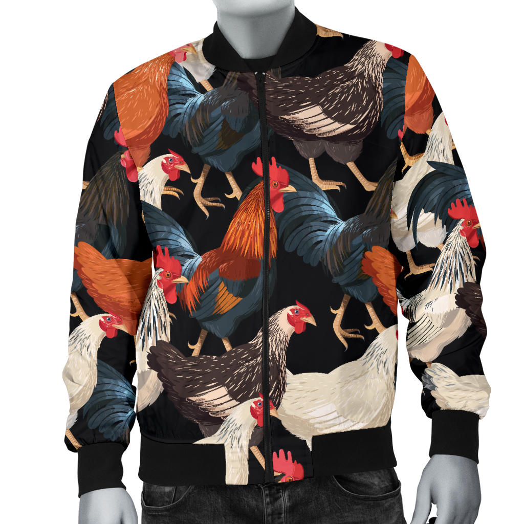 Chicken Print Pattern Men Bomber Jacket