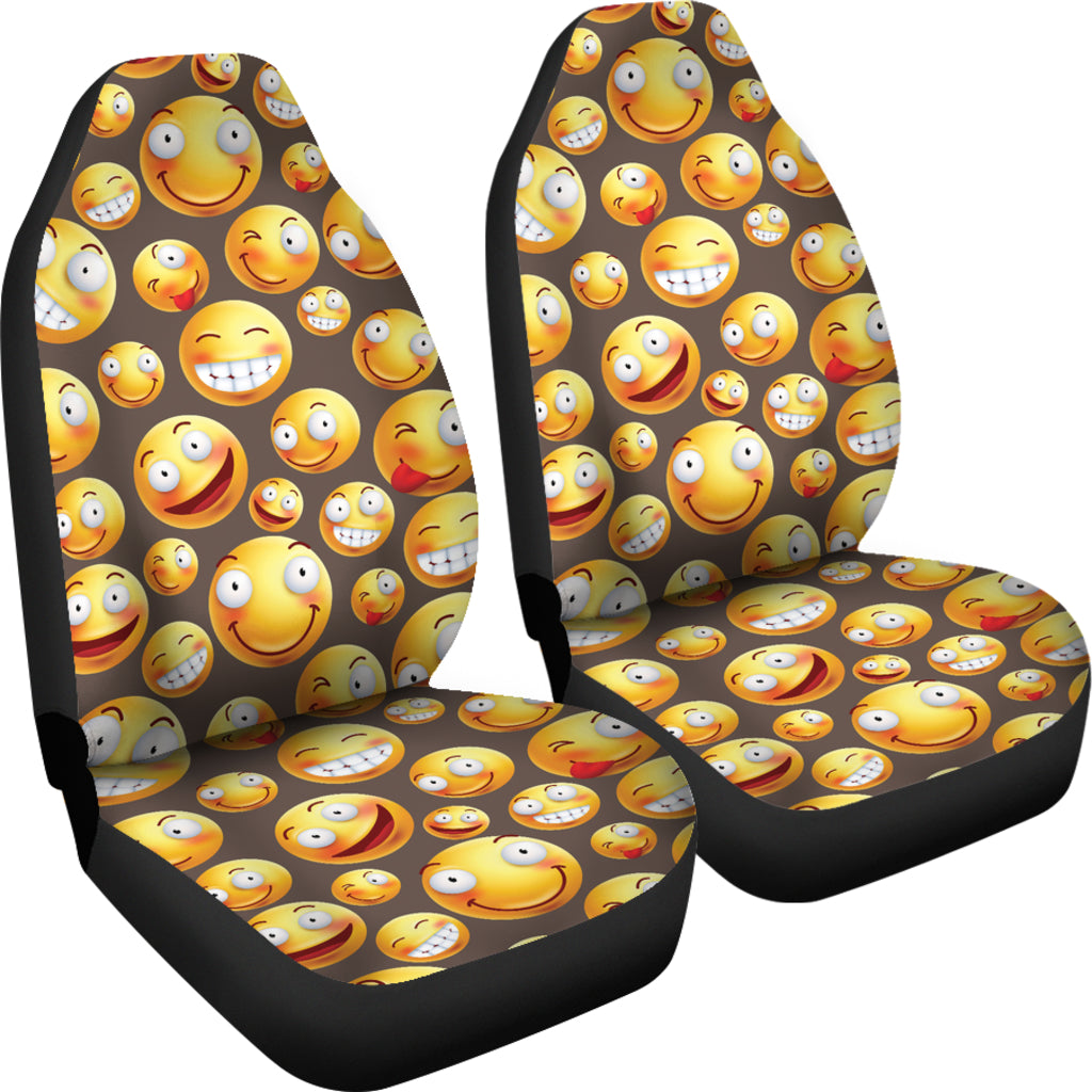 Smiley Face Emoji Print Design LKS303 Car Seat Covers