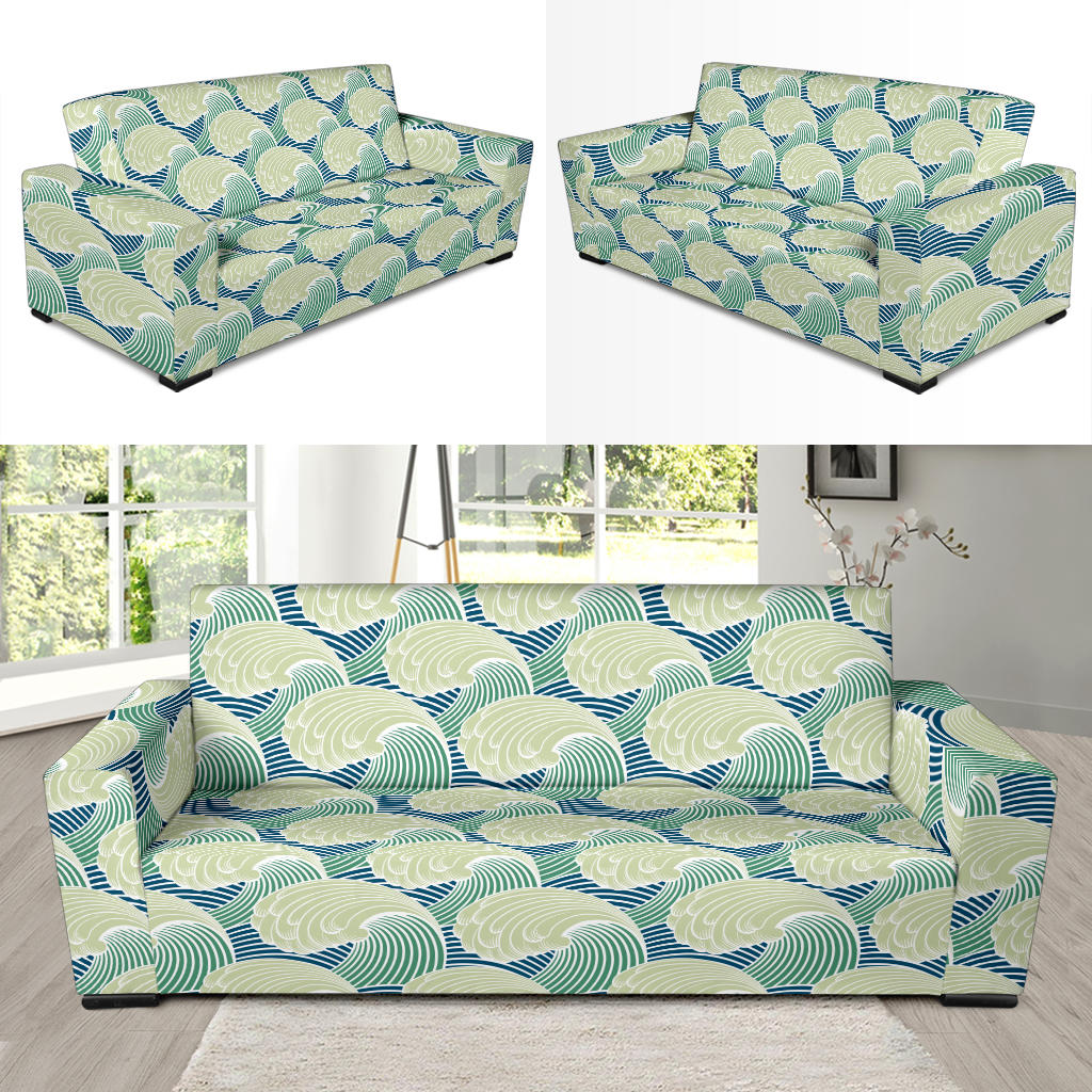 Wave Japan Style Print Design LKS302 Sofa Slipcover