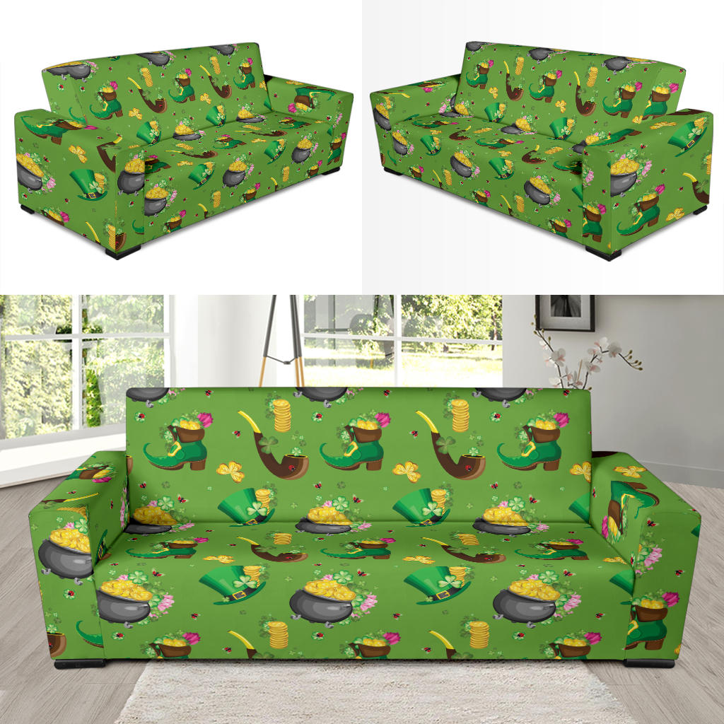Shamrock Saint Patrick's Day Print Design LKS306 Sofa Slipcover