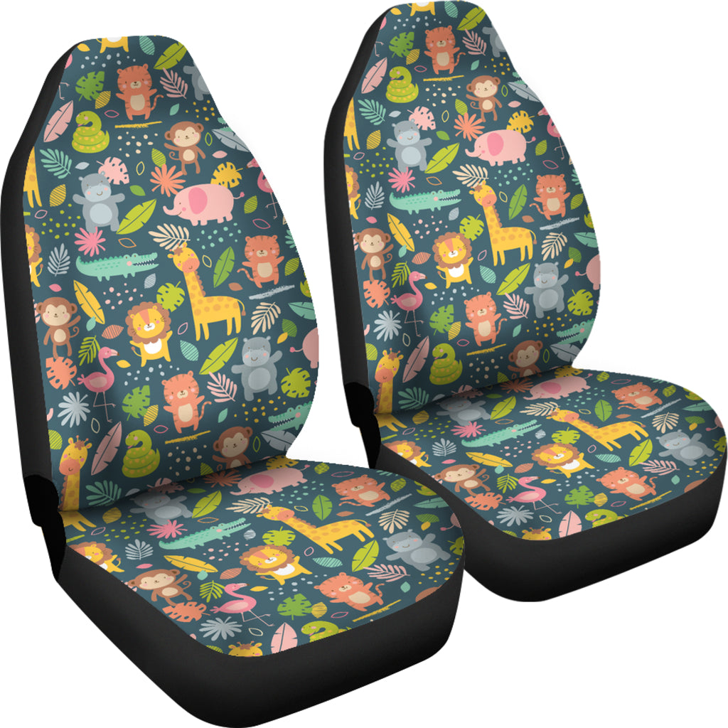 Safari Animal Cartoon Print Design LKS305 Car Seat Covers