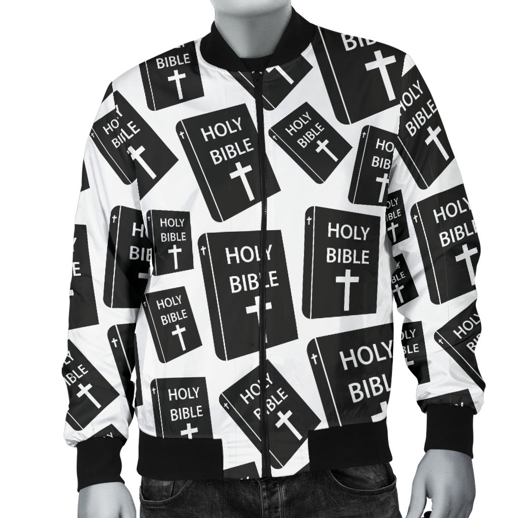 Christian Holy Bible Book Pattern Men Bomber Jacket