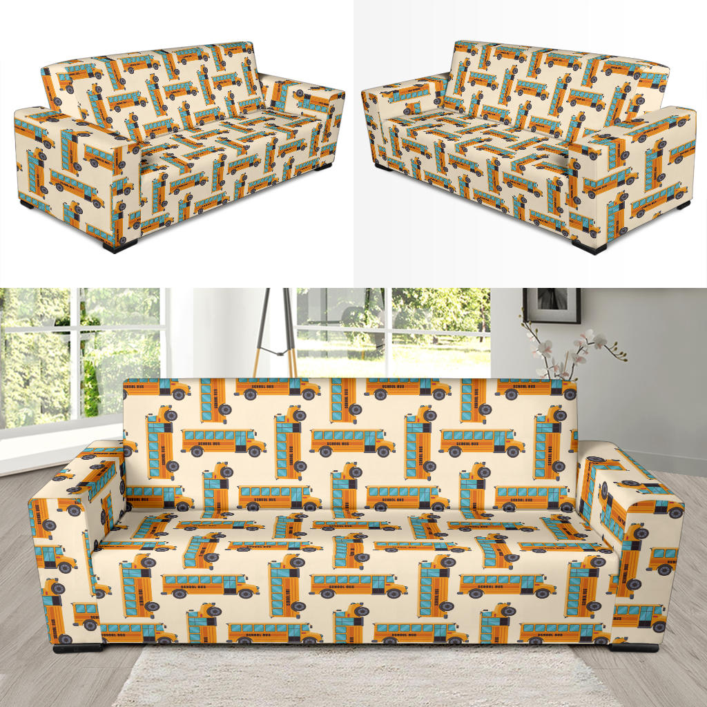 School Bus Print Design LKS305 Sofa Slipcover