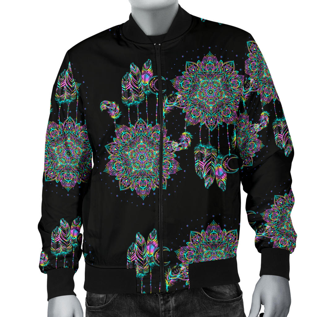 Dream Catcher Colorful Hand Draw Men Bomber Jacket
