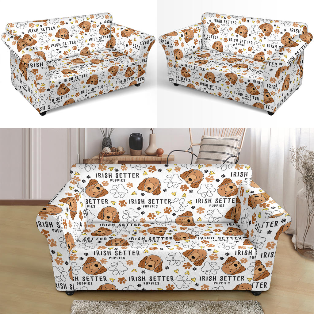Setters Irish Print Design LKS301 Loveseat Couch Slipcover
