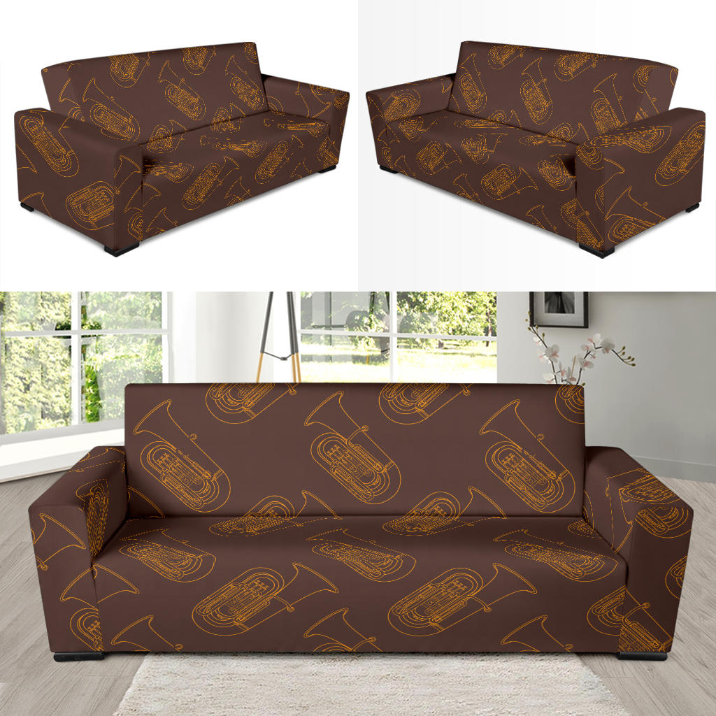Tuba Pattern Print Design 02 Sofa Slipcover