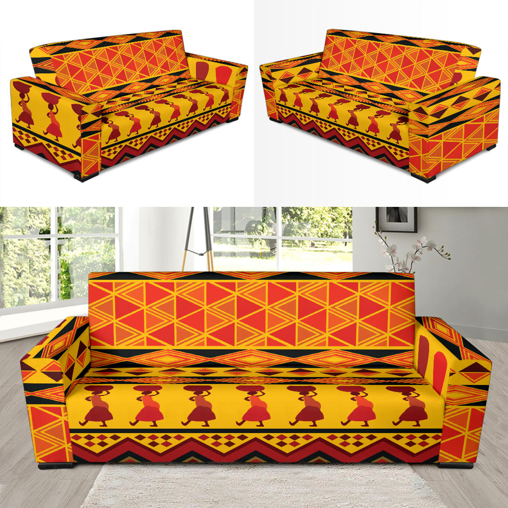 African Pattern Print Design 01 Sofa Slipcover