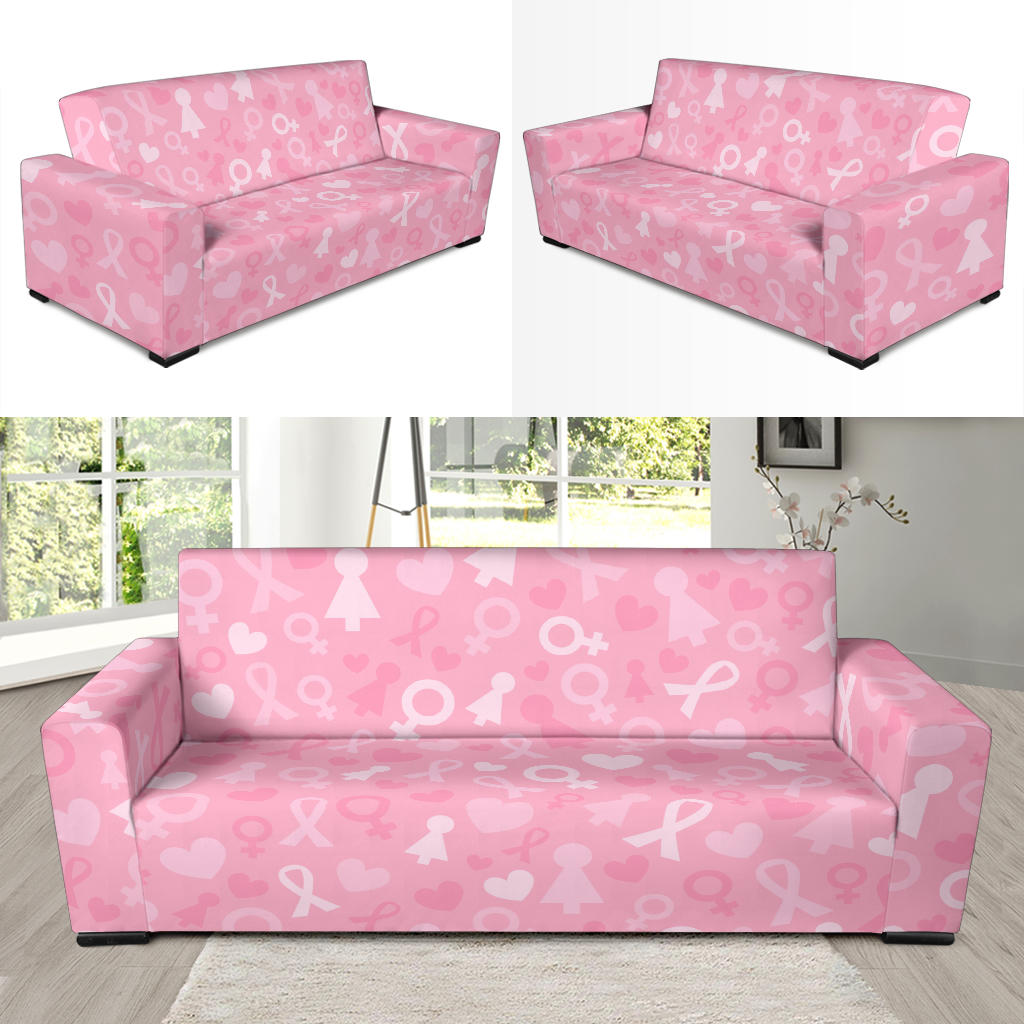 Breast cancer Pattern Print Design 01 Sofa Slipcover