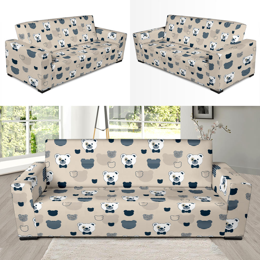 Bear Pattern Print Design 05 Sofa Slipcover