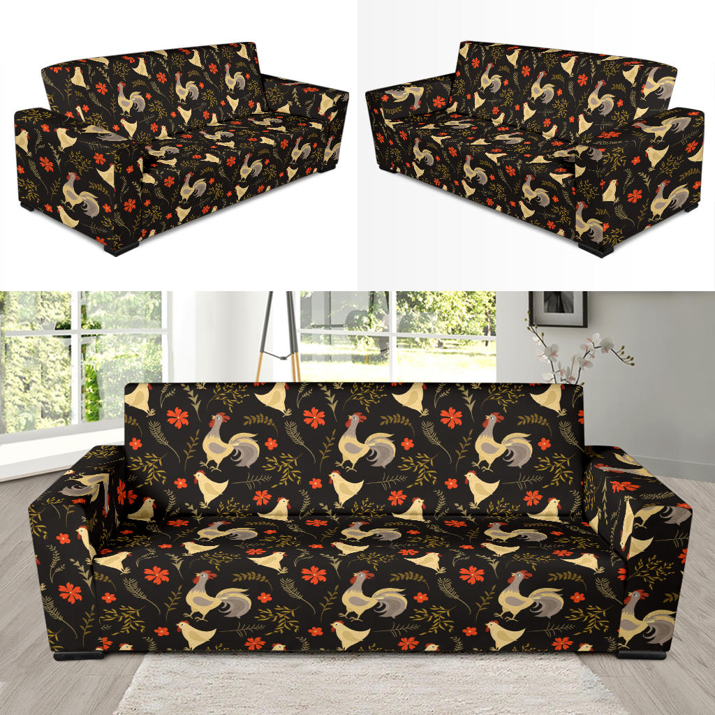 Chicken Pattern Print Design 04 Sofa Slipcover