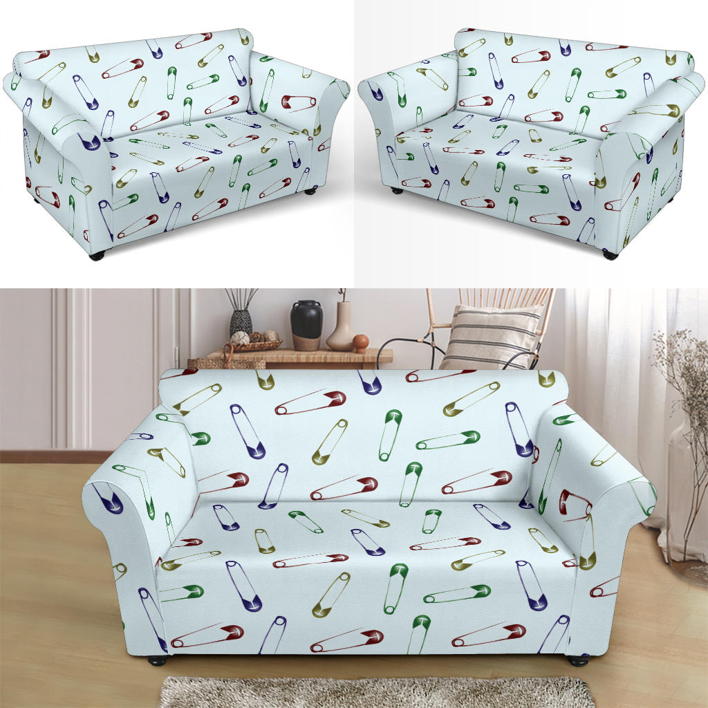 Safety Pin Print Design LKS303 Loveseat Couch Slipcover