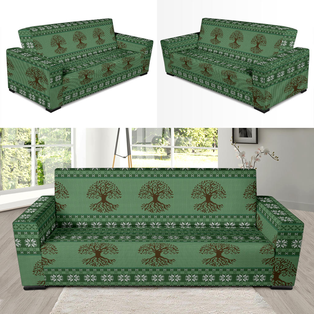 Tree Of Life Knit Style Print Design LKS301 Sofa Slipcover