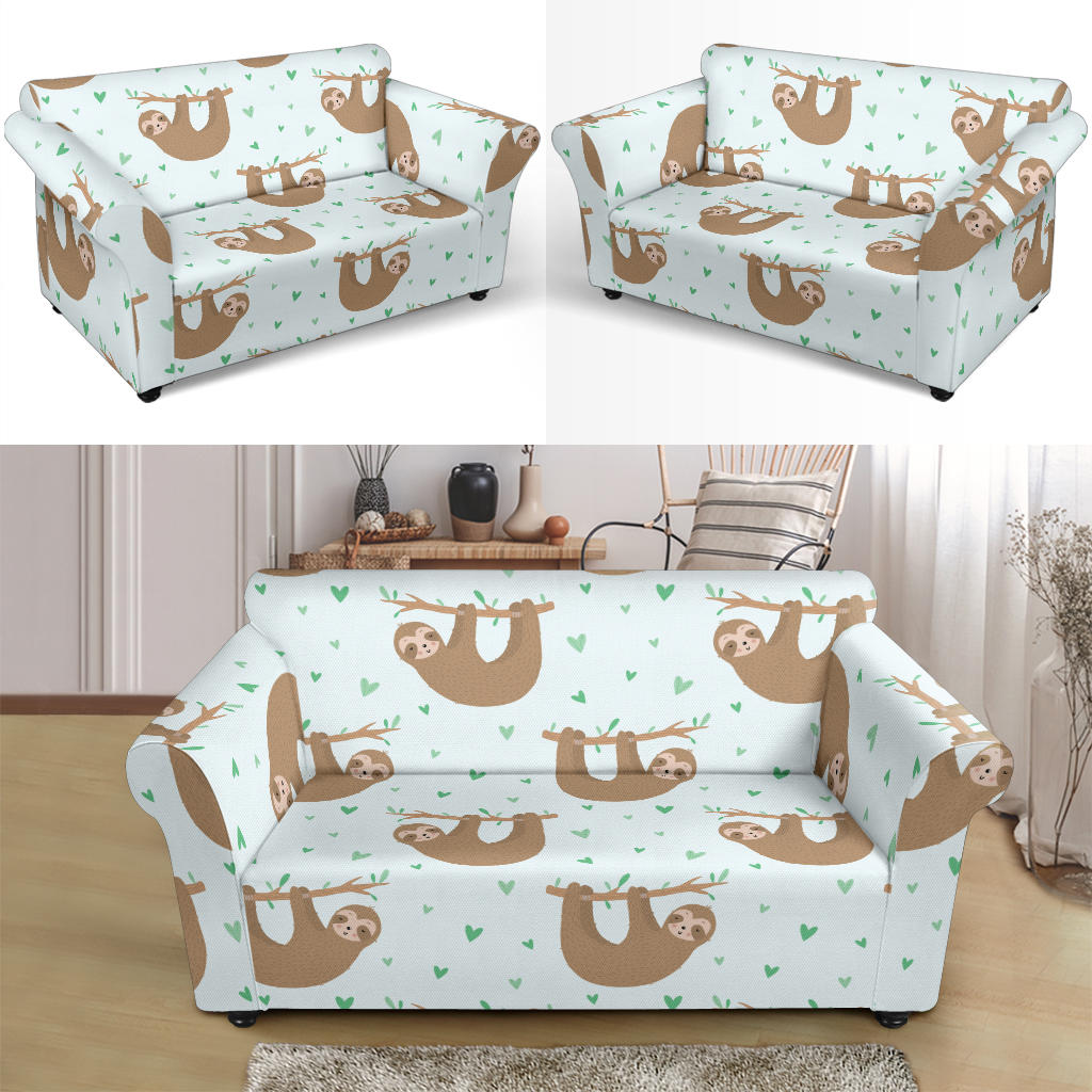 Sloth Print Design LKS308 Loveseat Couch Slipcover