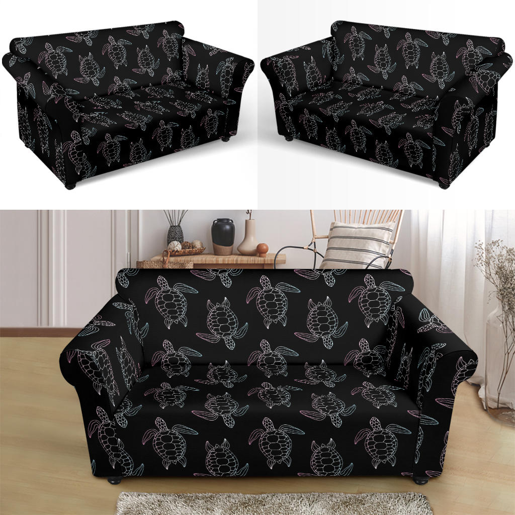 Sea Turtle Print Design LKS3012 Loveseat Couch Slipcover