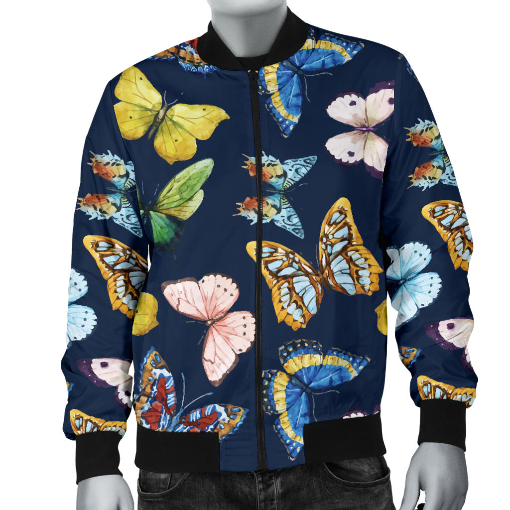 Butterfly Beautiful Print Pattern Men Bomber Jacket