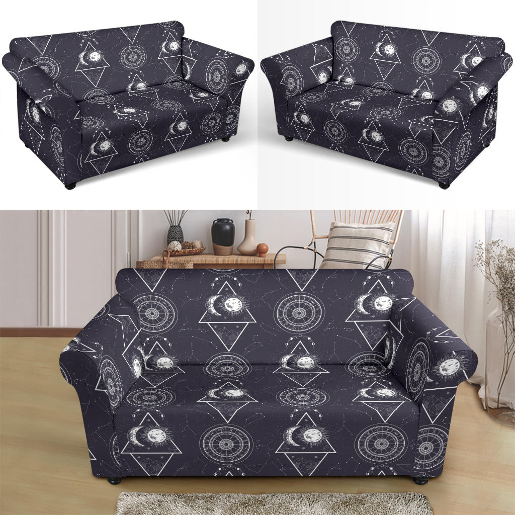 Sun Moon Print Design LKS309 Loveseat Couch Slipcover