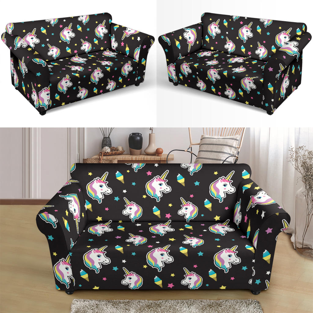 Unicorn Print Design LKS302 Loveseat Couch Slipcover