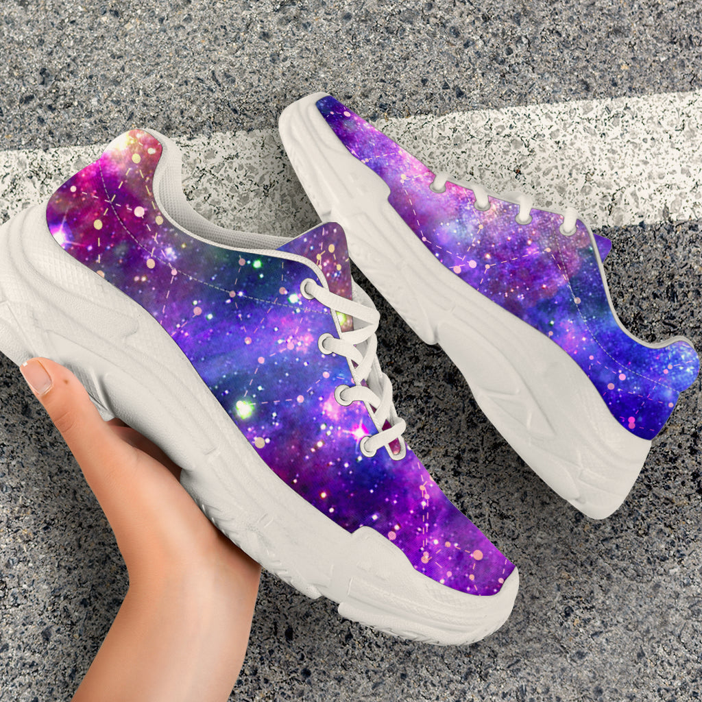 Galaxy Night Stardust Space Print Chunky Sneakers
