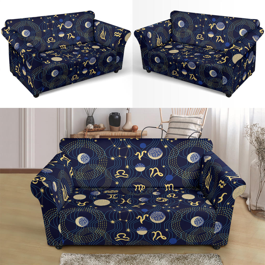Zodiac Print Design LKS302 Loveseat Couch Slipcover