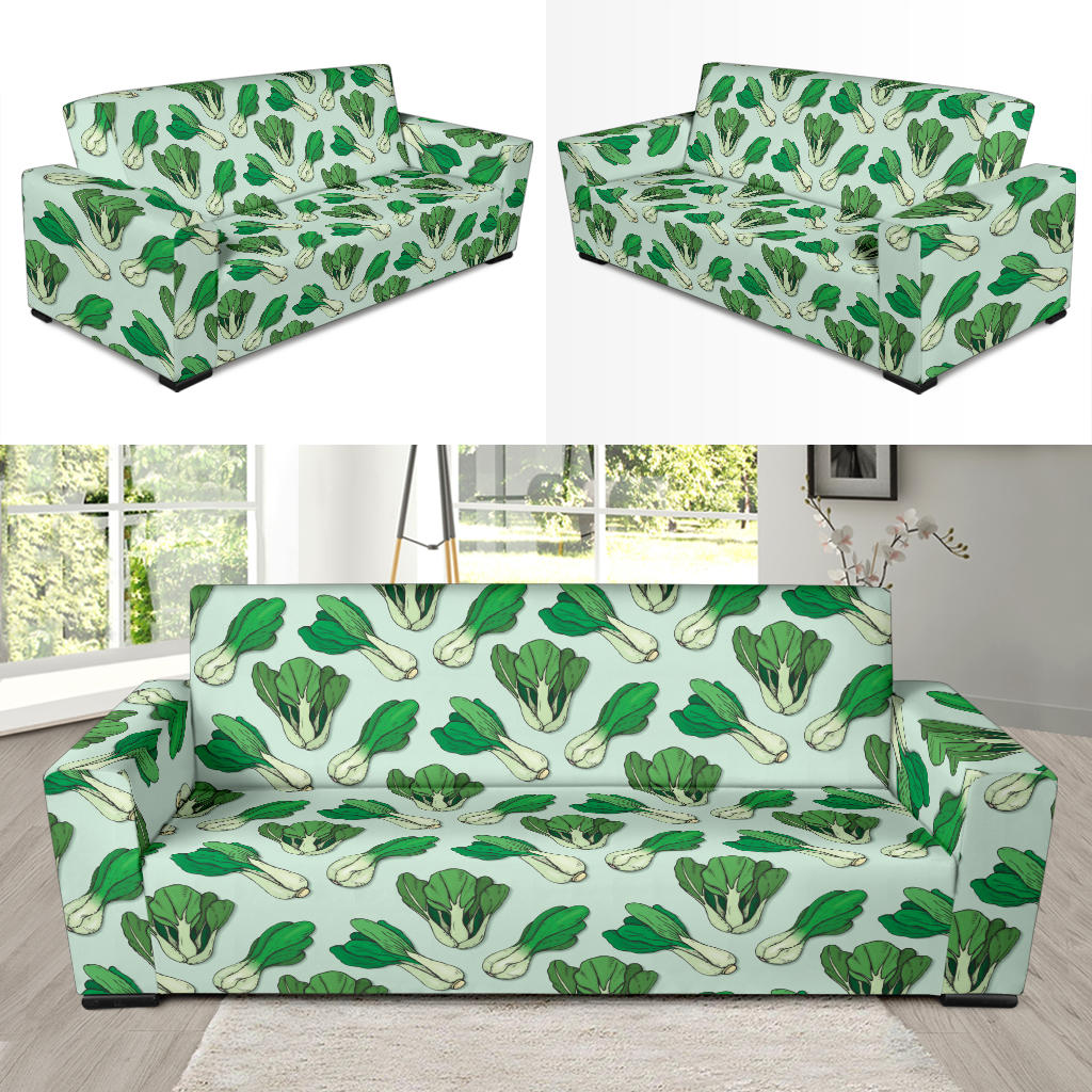 Bok Choy Pattern Print Design 01 Sofa Slipcover