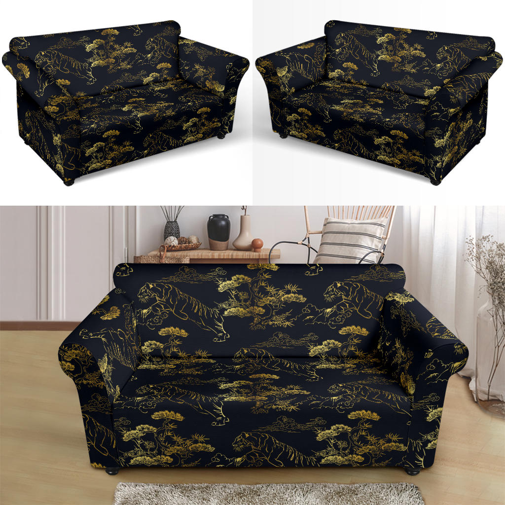 Tiger Japan Style Print Design LKS305 Loveseat Couch Slipcover