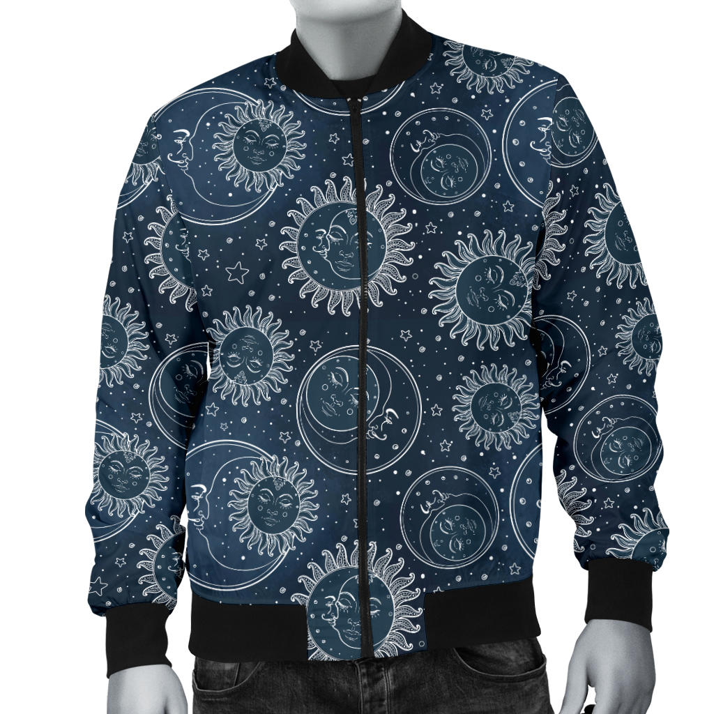 Sun Moon Tattoo Design Themed Print Men Bomber Jacket