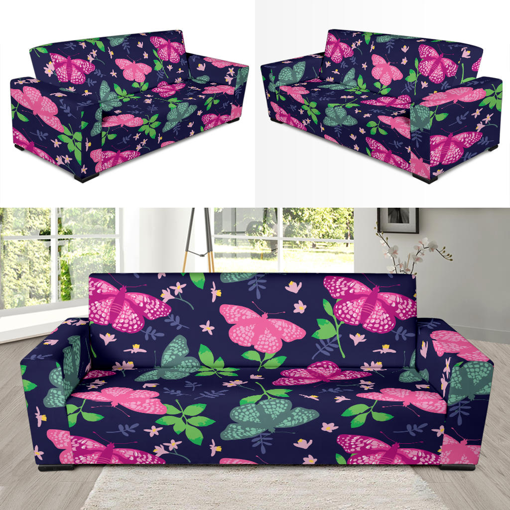 Monarch Butterfly Pattern Print Design 03 Sofa Slipcover