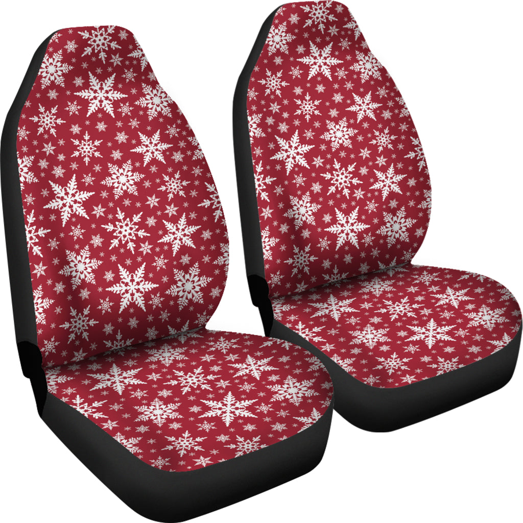 Snowflake Red Print Design LKS302 Car Seat Covers