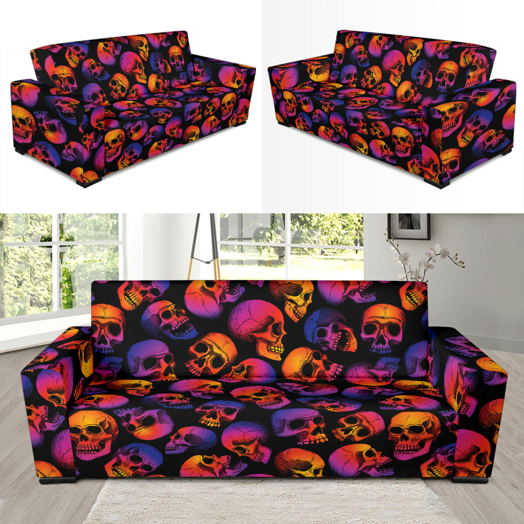 Skull Multicolor Print Design LKS3011 Sofa Slipcover