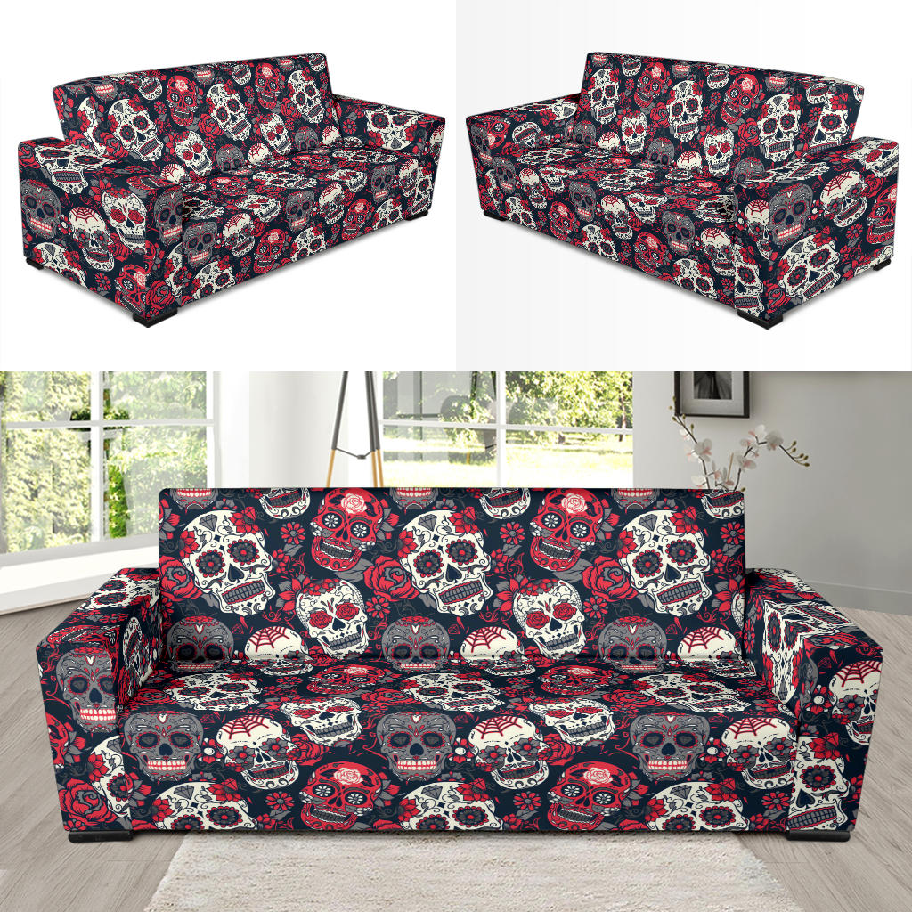 Sugar Skull Print Design LKS303 Sofa Slipcover