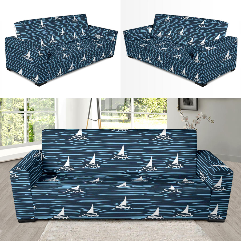 Sailboat Print Design LKS303 Sofa Slipcover