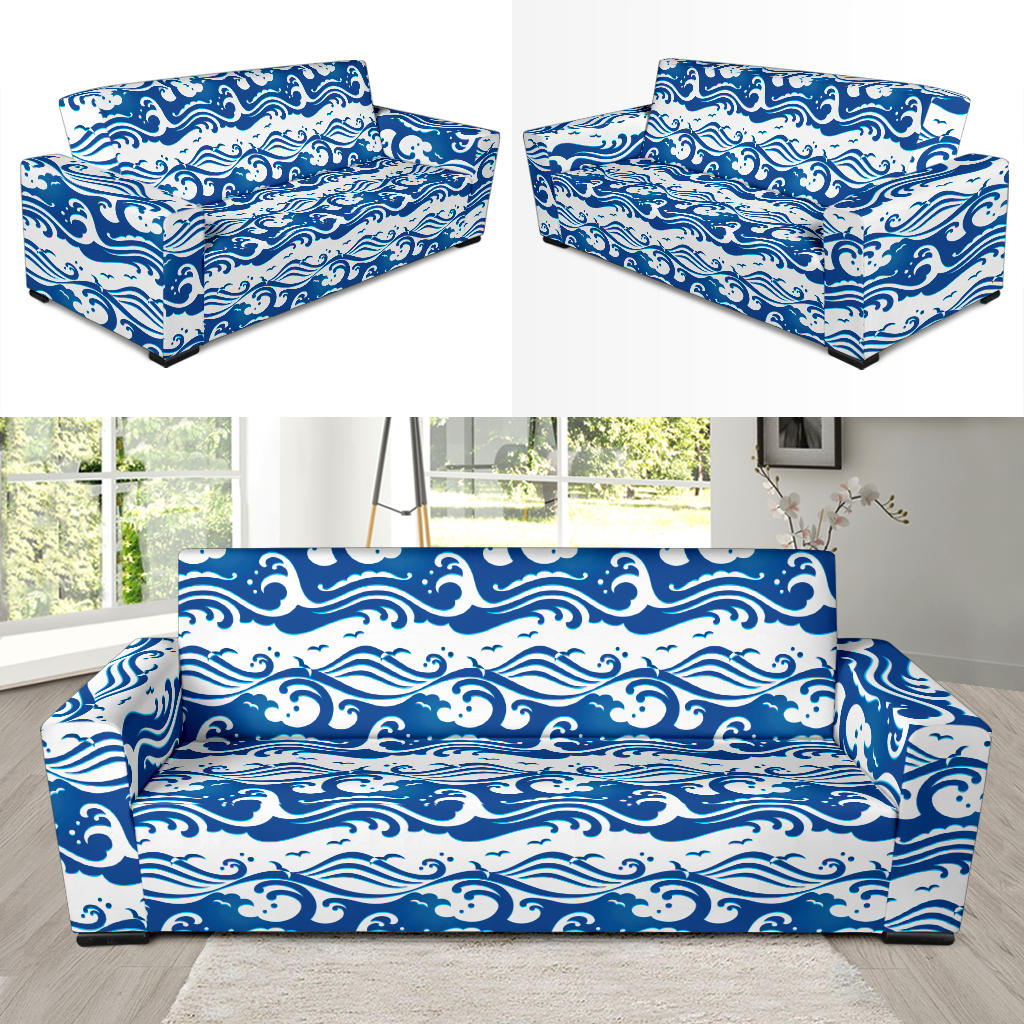 Wave Print Design LKS303 Sofa Slipcover