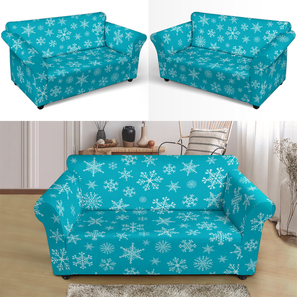 Snowflake Print Design LKS304 Loveseat Couch Slipcover