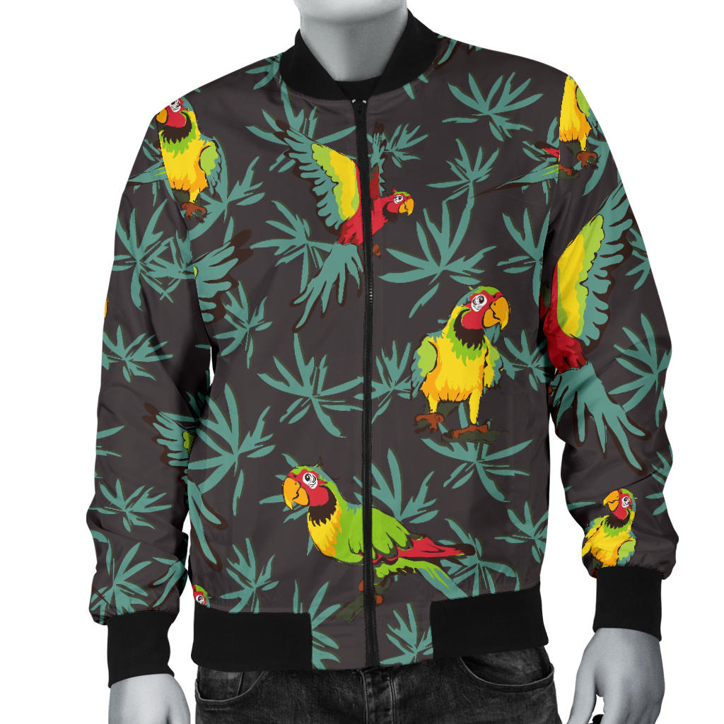 Parrot Themed Print Men Bomber Jacket