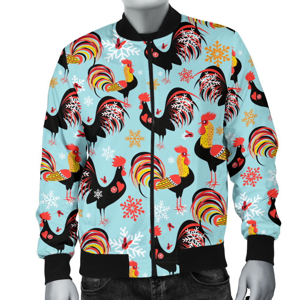 Rooster Themed Design Men Bomber Jacket