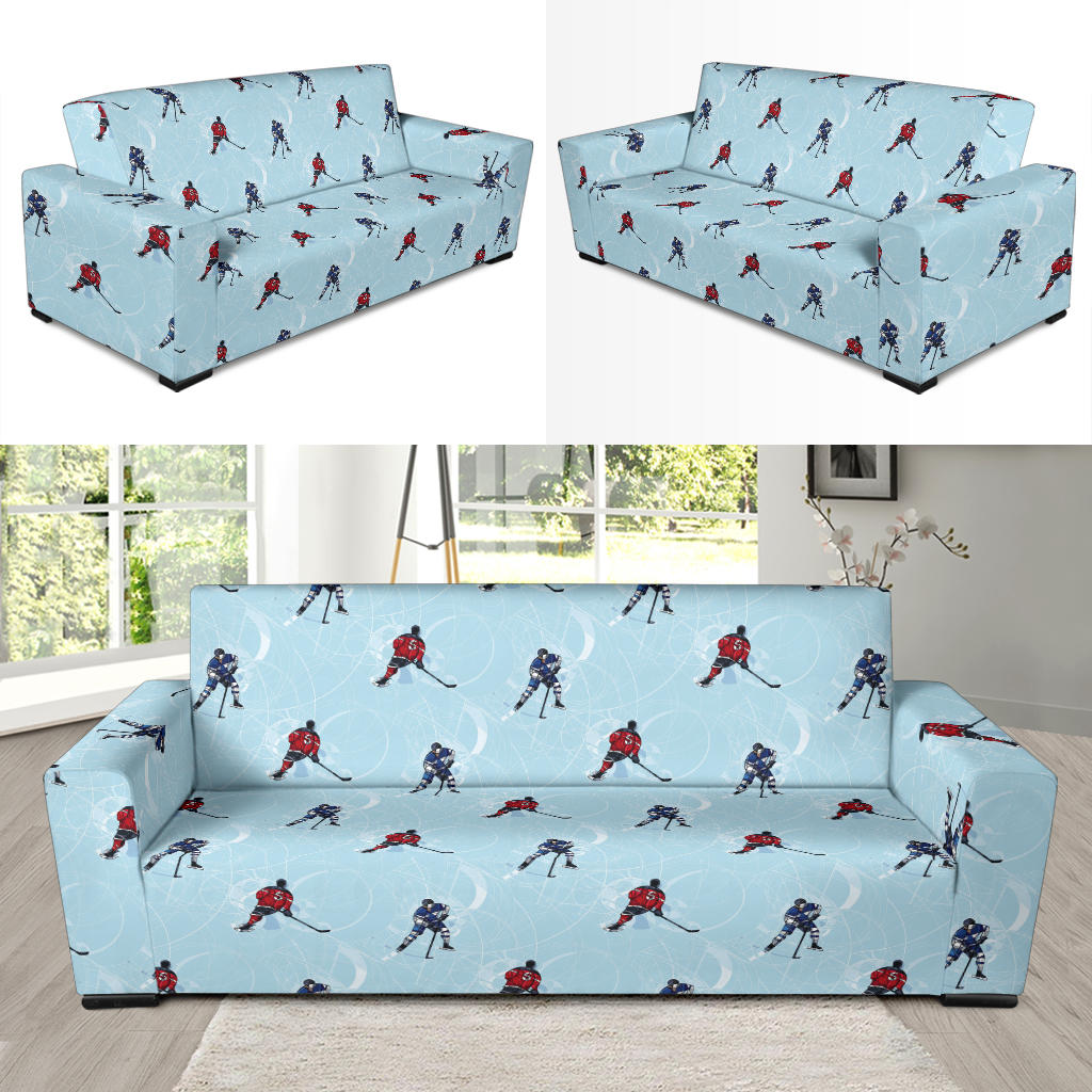 Hockey Player Print Design LKS302 Sofa Slipcover