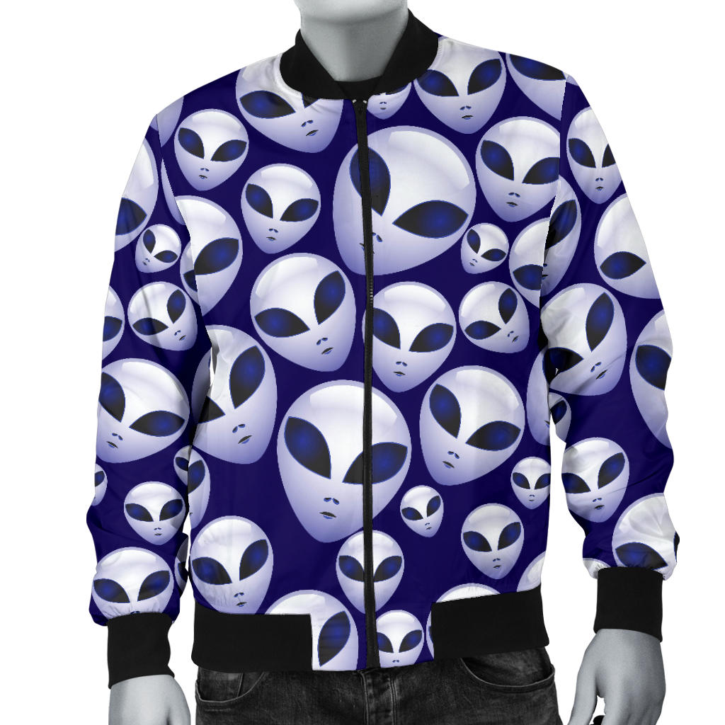 Alien Head Extraterrestrial Men Bomber Jacket