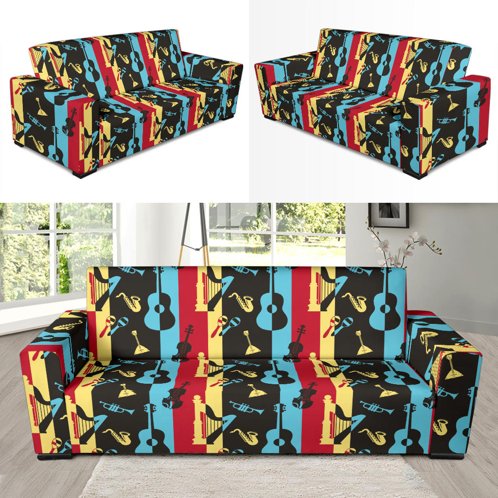 Jazz Pattern Print Design 02 Sofa Slipcover