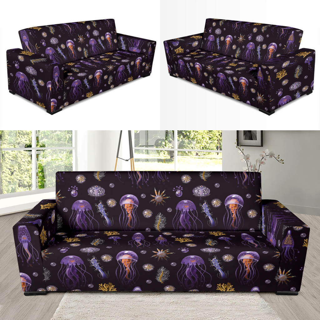 Seaweed With Jelly Fish Print Design LKS305 Sofa Slipcover
