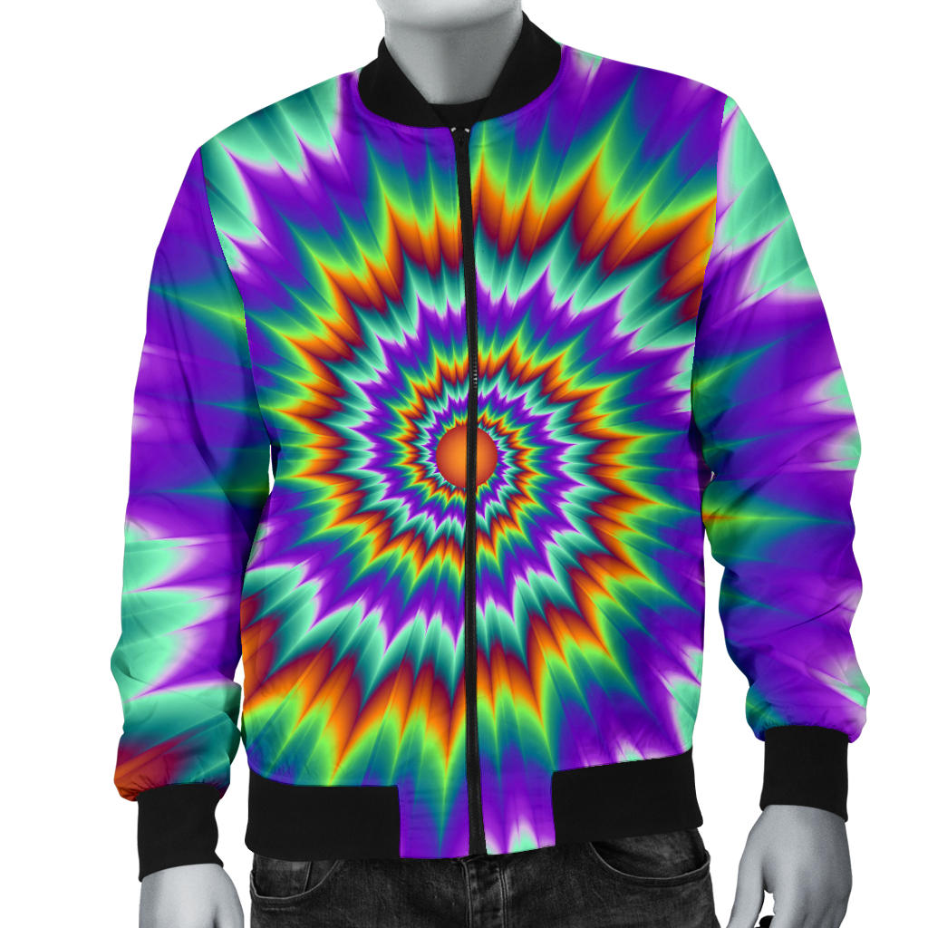 Optical illusion Pulsing fiery spirals Men Bomber Jacket